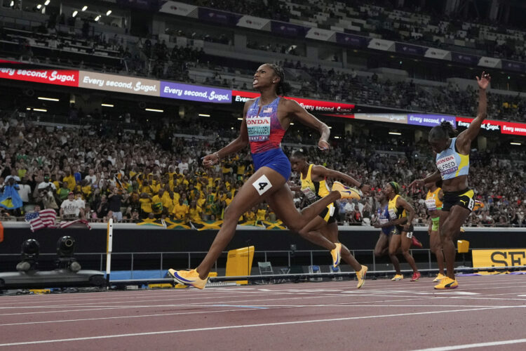 American Jefferson-Wooden and Jamaica's Seville win 100s at worlds; Sha'Carri finishes fifth